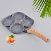 Polaza® Koekenpan - Aluminium - Niet-Klevend/Non-Stick - 4/2-Gat - Koken - Ontbijt - Omelet - Pannenkoek