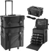 Dakta® Make up trolley | op Wieltjes | Visagie | Draagtas | Koffer | Voor make-up | Professioneel gebruik