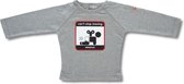 Twentyfourdips | T-shirt lange mouw baby met print 'Can't stop moving' | Grijs melee | Maat 62 | In giftbox