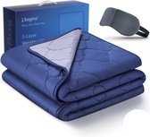 Sagino Verzwaringsdeken - 5 Lagen - Weighted Blanket - Verkoelend - Dekbed/Ontspanning - 9 Kilo - Katoen - Blauw