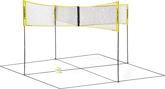 CROSSNET - Volleybal - Volleybalnet - Badminton - Badmintonnet - Buitenspel - Spellen voor Volwassenen - Spellen Kinderen – Geschikt voor Beachvolleybal