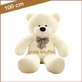 Grote Knuffelbeer 100 cm - Grote Teddybeer 100 cm - Teddybear - Knuffelbeer lekker zacht - Wat een grote knuffelbeer