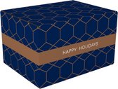 Kerstpakketdoos Mountain Lodge blauw 450 x 350 x 230 mm - pak met 10 dozen