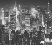 Zwart en wit luchtfoto van downtown New York City - Fotobehang (in banen) - 350 x 260 cm
