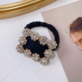 Emilie collection - haarelastiek - zwart - glitter - strass