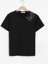 Sissy-Boy - Zwart t-shirt met kralen embroidery
