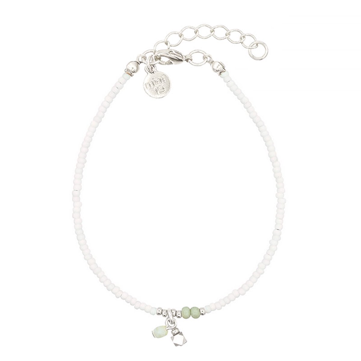 Mint15 Armband 'Little Beads & Charms - Touch of Mint' - Zilver