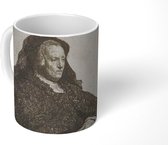 Mok - Koffiemok - Rembrandt's moeder aan tafel - Schilderij van Rembrandt van Rijn - Mokken - 350 ML - Beker - Koffiemokken - Theemok