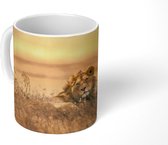 Mok - Koffiemok - Leeuwen - Gras - Lucht - Mokken - 350 ML - Beker - Koffiemokken - Theemok