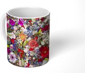 Mok - Een bloemdessin met felle kleuren - 350 ML - Beker