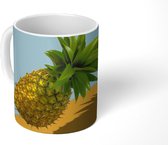 Mok - Ananas - Schaduw - Blauw - Geel - 350 ML - Beker