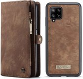 Caseme Samsung Galaxy A12 Vintage Portemonnee Hoesje - Bruin