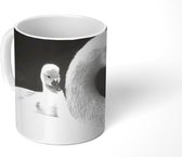 Mok - Witte zwaan en haar kuiken - 350 ML - Beker