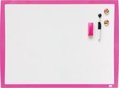Nobo Klein Tableau Blanc/Mémo Tableau Magnétique pour le Mur - Avec Marker pour Tableau Blanc, Aimants et Gomme - 58,5 x 43 cm - Rose