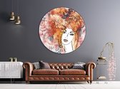 Textirieur Muurcirkel Woman flower sketched 40CM