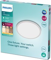 Bol.com Philips SuperSlim badkamer plafondlamp - wit - rond - 15 W aanbieding