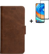 Hoesje Motorola Moto Edge 20 Pro - Screenprotector Motorola Moto Edge 20 Pro - Wallet Bookcase Bruin + Full Screenprotector