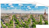 Panorama van Parijs vanaf de Arc de Triomphe - Foto op Textielposter - 120 x 80 cm