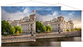 Rijksdaggebouw aan het Plein van de Republiek in Berlijn - Foto op Textielposter - 90 x 60 cm