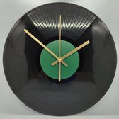 LP Klok Emerald Groen - Stil uurwerk - écht vintage vinyl - in creatieve verpakking