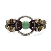 Bee on the Loose armband Vikas - unisex - leder - koper- en zilverkleurig - 19,5 cm - handmade