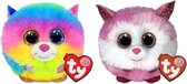 Ty - Knuffel - Teeny Puffies - Gizmo Cat & Princess Husky