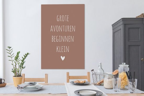 Citation Peinture sur Toile - Aventure - Minimalisme - 80x120 cm - Décoration murale - Cadeau Saint Valentin