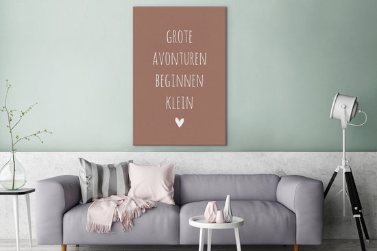 Citation Peinture sur Toile - Aventure - Minimalisme - 80x120 cm - Décoration murale - Cadeau Saint Valentin