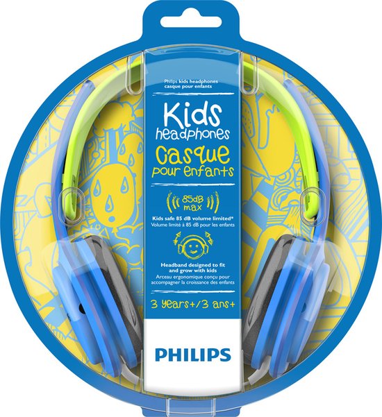 Philips SHK2000 - Kids Koptelefoon - On-Ear Volumebegrenzing - Blauw/Groen - Ergonomische hoofdband - Philips