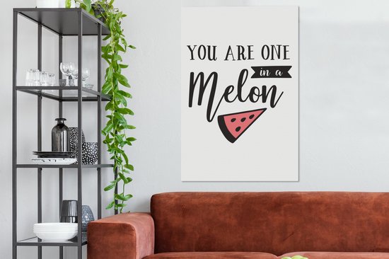 Tableau Peinture Citations - Proverbes - Tu es un dans un melon - 90x140 cm - Décoration murale