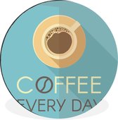 Wall Circle - Wall Circle - Coffee Every day - Citations - Proverbes - Café - Aluminium - Dibond - 60x60 cm - Intérieur et Extérieur