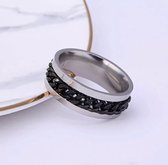 Chain Ring | Zwart | Ringen Mannen | 19mm | Ring Heren | Mannen Cadeau voor Man Cadeautjes | Moederdag | Moederdag Cadeau