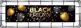 Black Friday Spandoek - 50 x 200 cm - Zwart met Goud - Herbruikbaar