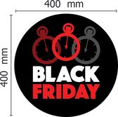 Black Friday Raamsticker - Buitenruit - 40 x 40 cm - Zwart met Rood en Wit - Vinyl - Raamdecoratie