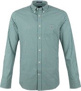 Gant - Casual Overhemd Gingham Ruit Groen - XL - Heren - Regular-fit