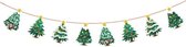 Slinger Kerst – Kerstboom / Christmas - Tree - Vlag - Banner - Slinger - Guirlande | Kerstfeest - Kerst - Decoratie – Kerstversiering - Christmas | Karton – Groen – Wit – Rood