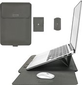 Laptoptas - Laptophoes - Laptop Sleeve - Laptop cover Grijs - Laptophoes 13 inch - Laptoptas 4 piece set - Laptop case met stand en + Etui - Ntech