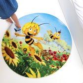 Maya de Bij Vloerkleed Kinderkamer - Tapijt Kinderkamer - Voor Jongens en Meisjes - Kindertapijt Maya de Bij en Willy - 90 x 90 cm - Speelmat/Speelkleed - Gemaakt in België - Officiële Studio