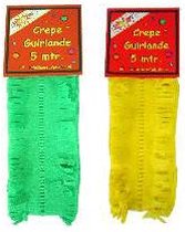 Crepe papier slingers groen geel