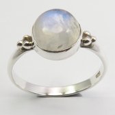 Natuursieraad -  925 sterling zilver maansteen ring maat 16.50 mm - luxe edelsteen sieraad - handgemaakt