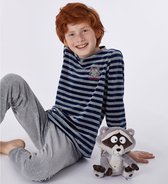 Woody pyjama jongens - wasbeer - streep - 212-2-QPI-V/943 - maat L