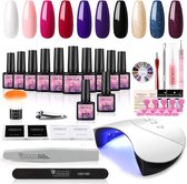 Coscelia UV Nagellak Gel Set 10 st UV Gel Vernissen Kleur Gel Nagel Set 36 W UV + LED Nagel Lamp Gel Vernis Starter Set Soak off Nail Art Gel Polish Kit