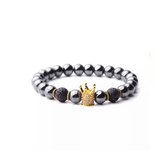 Soraro  Kroon Armband | Kraal Armband | Diamond | Zilver | Armband Mannen | Mannen Cadeautjes | Cadeau voor Man | Pasen | koningsdag