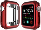 Full Cover Bumper voor Apple Watch 38/40mm - Rood - Full body Siliconen Case Bescherming Hoesje iWatch - Rood - Apple iWatch bescherming - iwatch full body bescherming siliconen