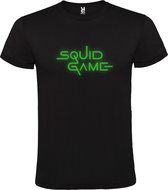 Zwart T-Shirt met “ Squid Game “ logo Glow in the dark Groen Size XS