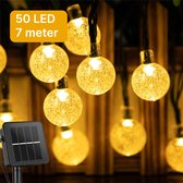 Nuvance - Solar LED Tuinverlichting op Zonneenergie - 50 LED - 7 Meter - 8 Standen - Kerstverlichting voor Binnen en Buiten - Kerstdecoratie - Kerstversiering - Lichtslinger - Warm