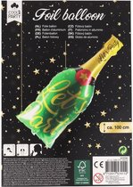 Folieballon champagnefles ''Let's Party'' - Groen / Goud - Folie - Ca. 100 cm