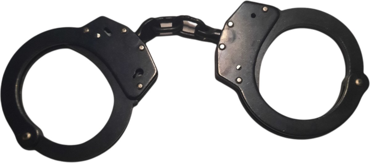 Goedkoopste Handboeien Metalen politie handboeien ketting geschakeld Carbon staal zwarte coating handcuffs