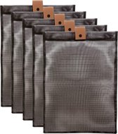 Zakkia - Handige reisorganisator middel groot set van 5 met druksluiting - Zwart - Koffer organiserende tassen - Handgemaakt - Duurzaam - Toilettas - Organizer - Dames & Heren - Do