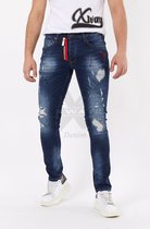 XWAY JEANS - HEREN JEANS MET SCHEUREN- SPIJKERBROEK - SLIM FIT - PREMIUM STREET FASHION - BLAUW